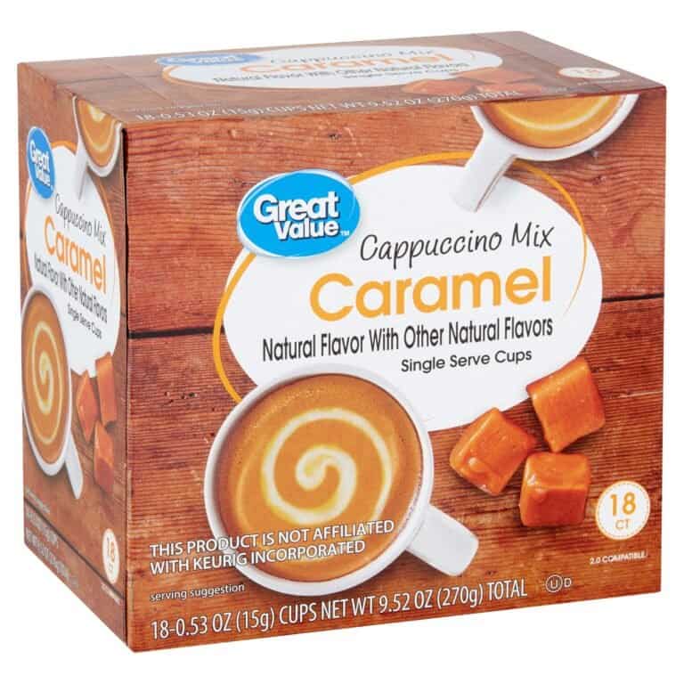 Great Value Caramel Cappuccino K-Cups: High Caffeine Content for a Bold Kick