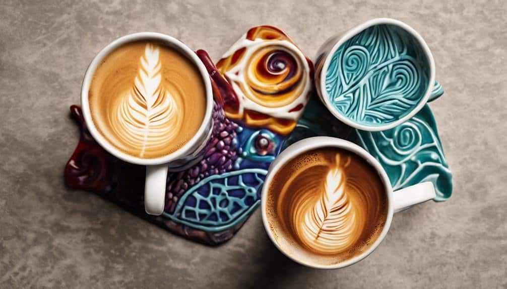 artistic latte cups designed