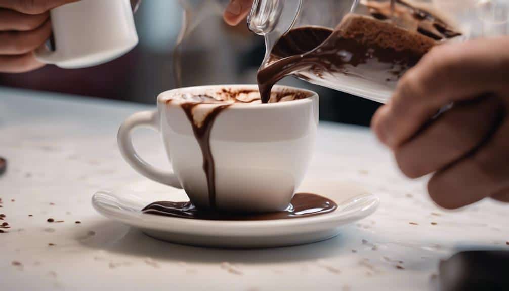 chocolate on cappuccino foam