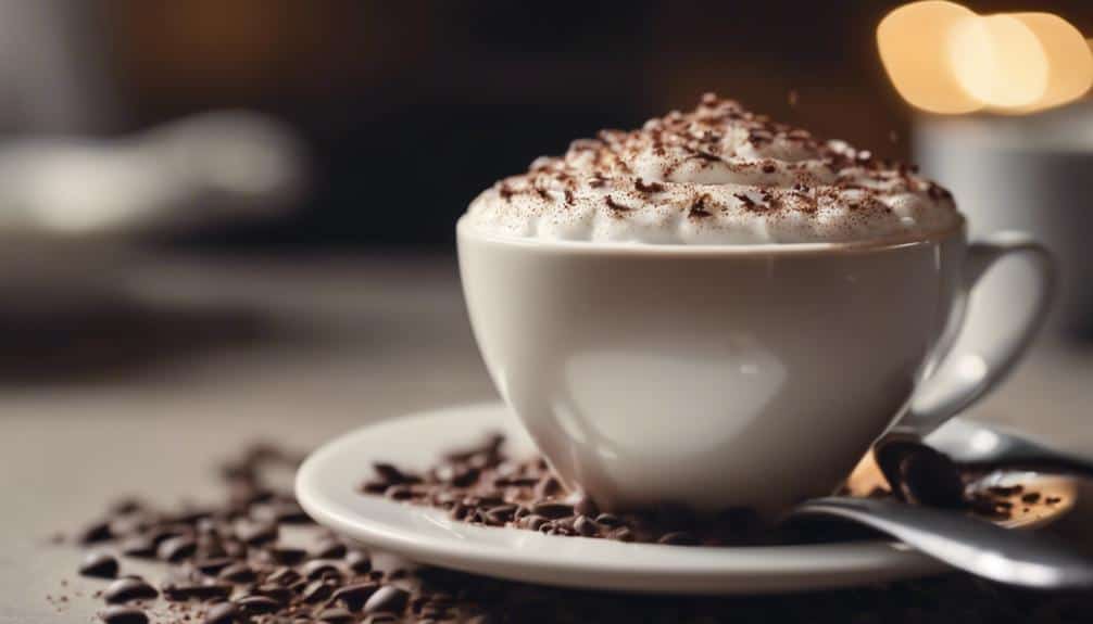 chocolate sprinkled on cappuccino