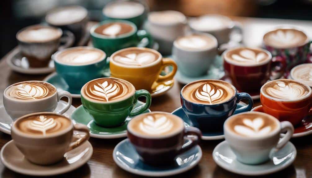elegant tulip shaped cappuccino cups