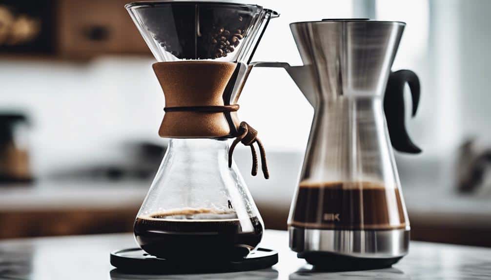 brewing coffee with chemex