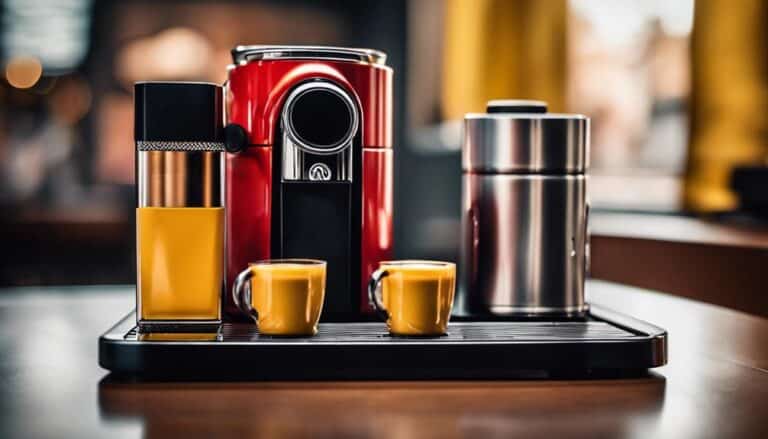 Nespresso Machines in Light Red and Yellow
