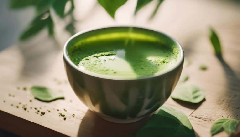 green tea powder drink