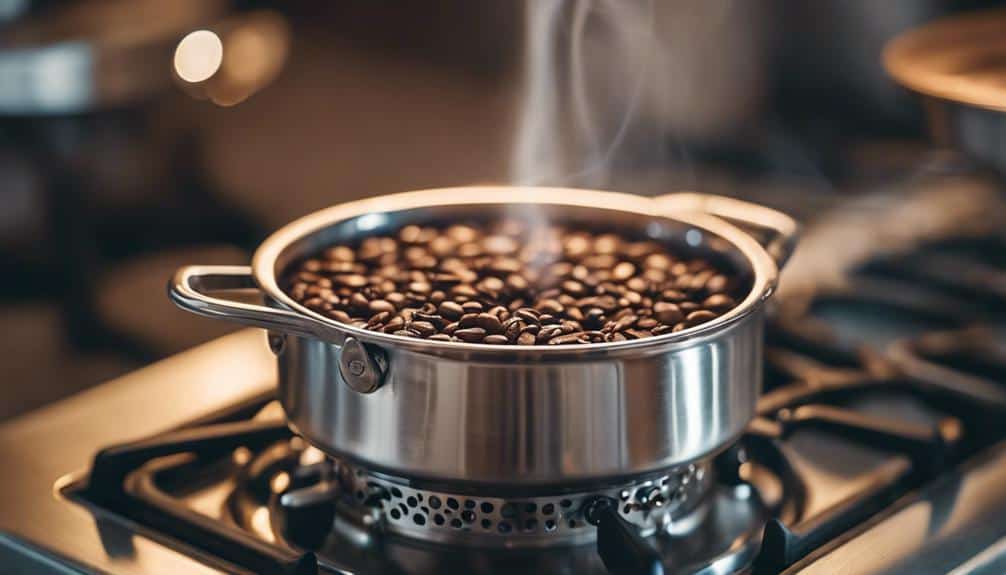 making coffee on stove