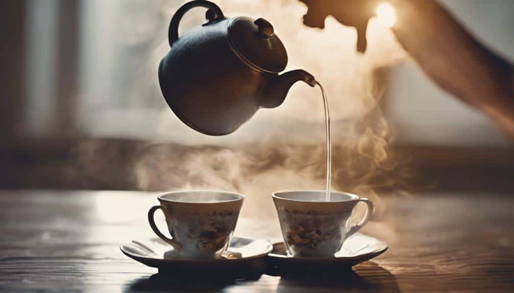 steeping tea in hot water