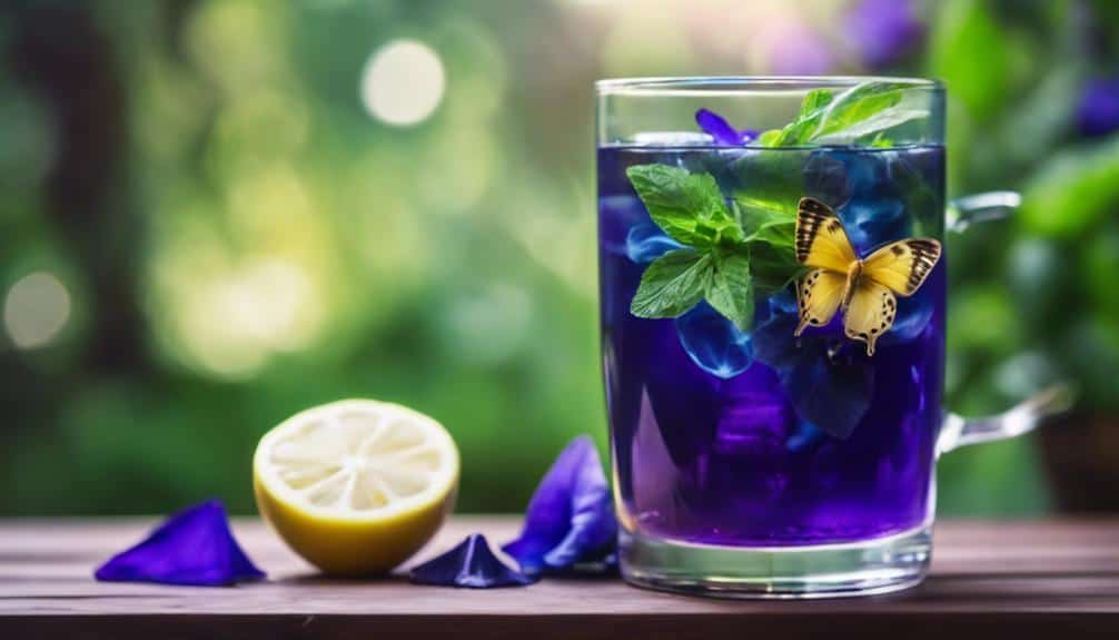 vibrant blue floral tea